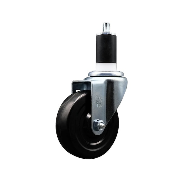 4'' Hard Rubber Wheel Swivel 1-1/2'' Expanding Stem Caster
